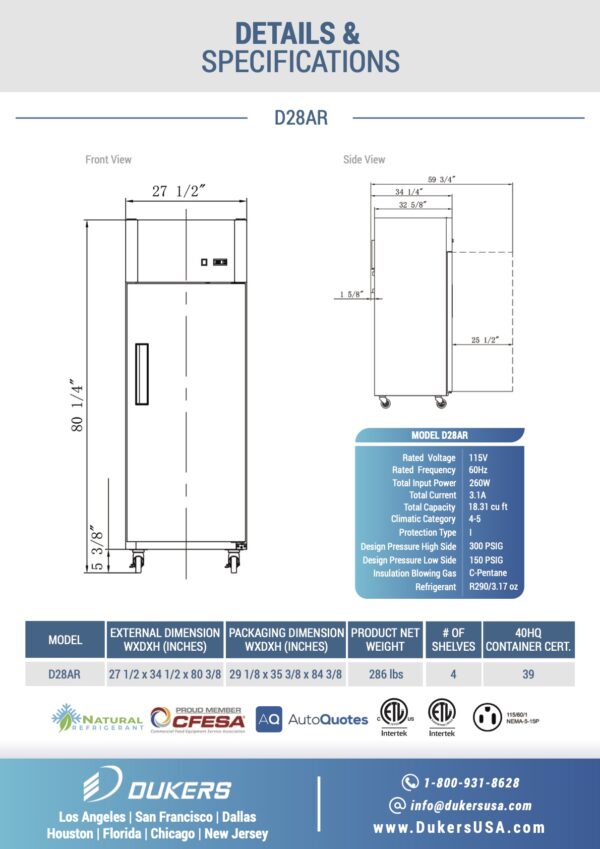 Details & Specifications: : rashed_dde Uploaded to: D28AR Commercial Single Door Top Mount Refrigerator in Stainless Steel